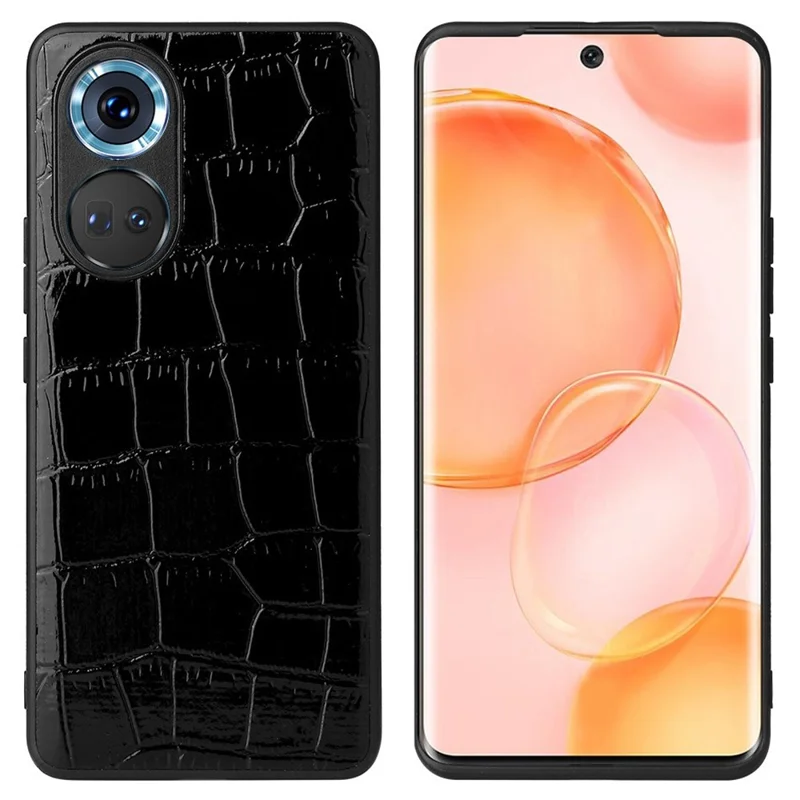 For Honor 70 5G Textured PU Leather Coating Case Soft TPU Hard PC Hybrid Protective Cover - Crocodile Texture