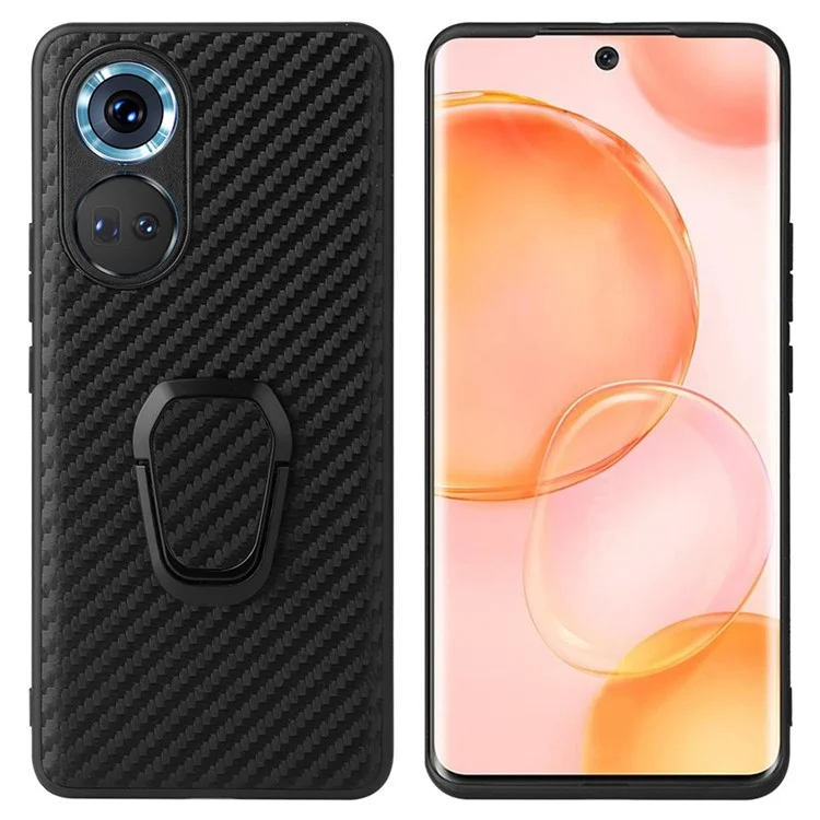 Funda protectora híbrida de cuero PU y PC duro con textura de fibra de carbono para Honor 70 5G 