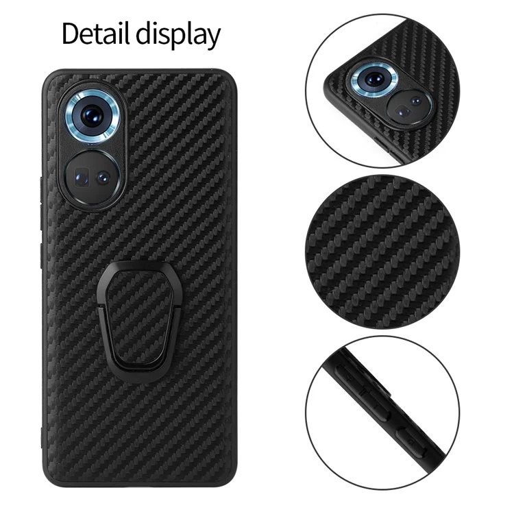 Funda protectora híbrida de cuero PU y PC duro con textura de fibra de carbono para Honor 70 5G 
