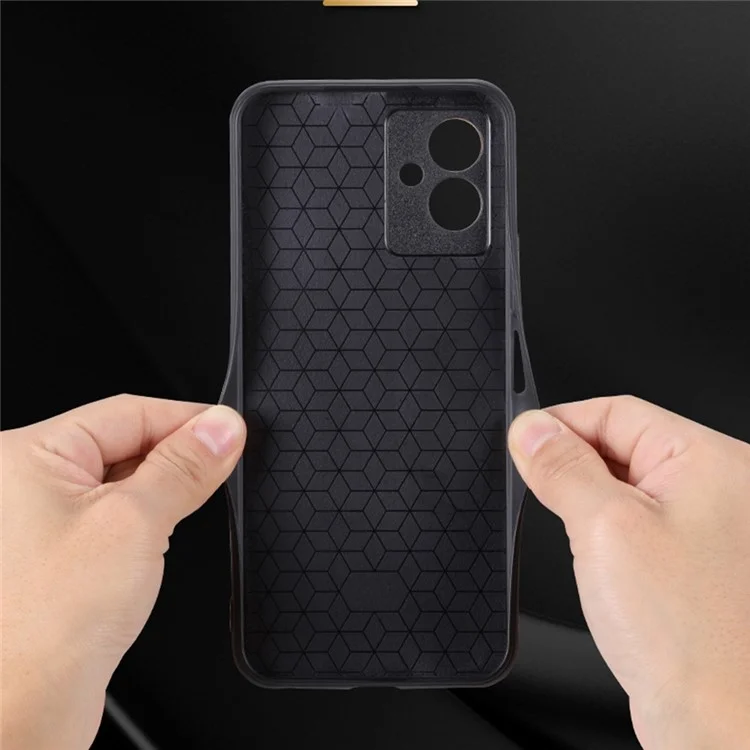 AZNS Para Vivo Y55 5G Slim Protector Trasero PU Cuero Recubierto TPU TPU Anti-drop Mobile Mobile Case - Marrón