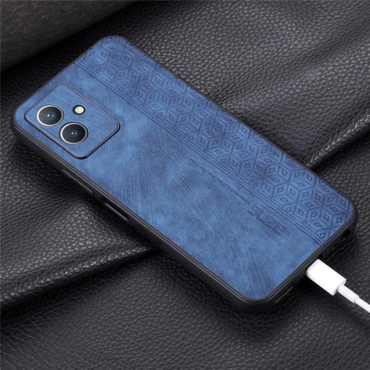 AZNS Para Vivo Y55 5G Slim Protector Trasero PU Cuero Recubierto TPU TPU Anti-drop Mobile Mobile Case - Marrón