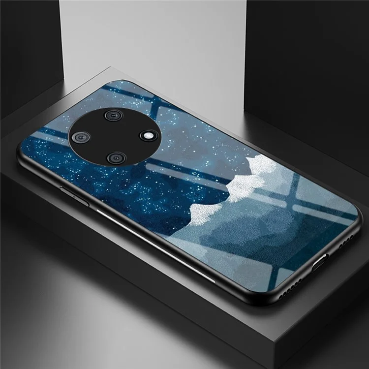 Para Huawei, Desfrute de 50 Pro 4g / Nova Y90 4G Pintura de Céu Estrelado Caso de Vidro Temperado TPU Macio TPU Hard PC Anti-arranhão Tampa do Telefone - Espalhando Estrelas