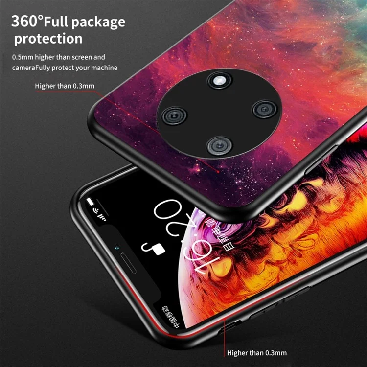 Для Huawei Enjoy 50 Pro 4G / nova Y90 4G Роспись звездного неба Шаблон Закаленное стекло Чехол Мягкий TPU Жесткий ПК Противоударный Чехол для телефона - Цвет Звездное небо