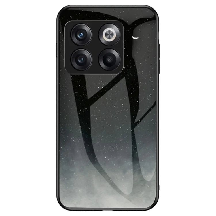 Für OnePlus 10T 5G / Ace Pro 5G stoßfester Sternenhimmel-Muster-Design-Glasschutzbelag Harte PC-weiche TPU stoßfeste Abdeckung - Sternenhimmel-Mondsichel
