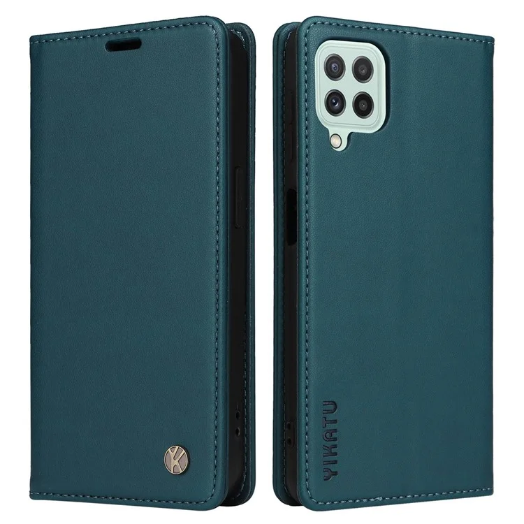 Case de Teléfono Yikatu YK- 001 Para Samsung Galaxy A22 4G (versión de la Ue) / M22 4G / M32 (versión Global) 4G, Soporte de Billetera Cierre de Cierre Magnético Flip Cubierta de Cuero - Verde