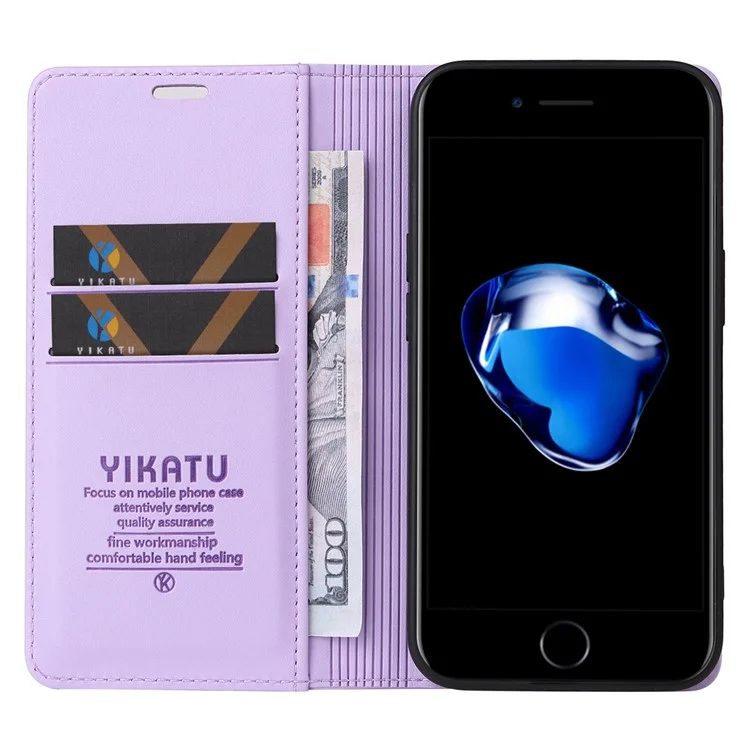 Yikatu YK- 001 Case de Billetera de Teléfono Para Iphone 6 Plus / 7 Más / 8 Más de 5.5 Pulgadas, Cáscara de Cáscara de Cáscara de Cáscara de Cáscara de Cáscara de Cáscara de Caída - Púrpura Ligera