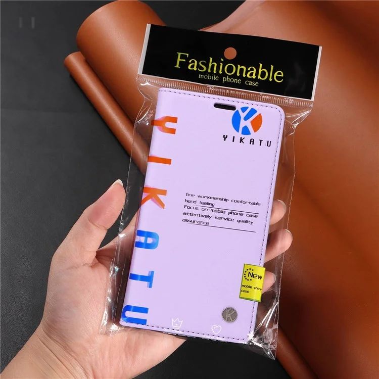 Yikatu YK- 001 Case de Billetera de Teléfono Para Iphone 6 Plus / 7 Más / 8 Más de 5.5 Pulgadas, Cáscara de Cáscara de Cáscara de Cáscara de Cáscara de Cáscara de Cáscara de Caída - Púrpura Ligera