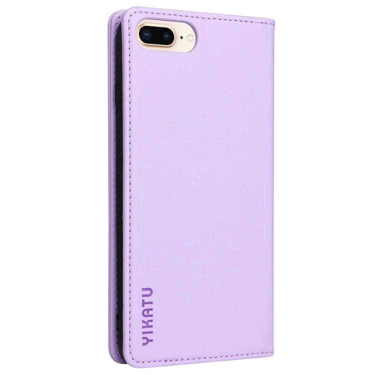 Yikatu YK- 001 Case de Billetera de Teléfono Para Iphone 6 Plus / 7 Más / 8 Más de 5.5 Pulgadas, Cáscara de Cáscara de Cáscara de Cáscara de Cáscara de Cáscara de Cáscara de Caída - Púrpura Ligera
