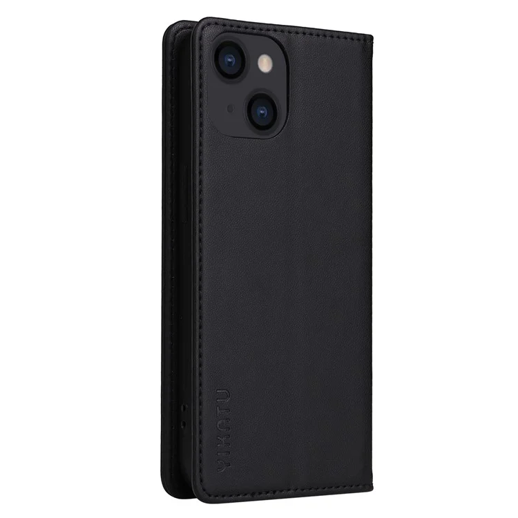 Yikatu Yk- 001 Für Iphone 13 Mini 5,4 Zoll, Anti-schock-pu-leder-brieftasche Hülle Ständer Magnetische Schließung Schutz Telefonabdeckung - Schwarz