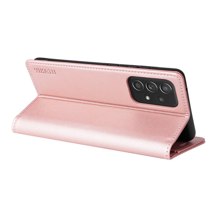 Yikatu Telefonhülle Für Samsung Galaxy A13 4G, YK- 001 Wear-resistente Magnetverschluss Phone Flip Leder Deckhilfe Brieftasche - Roségold