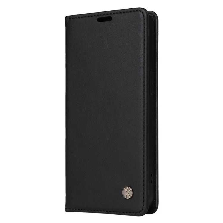 YIKATU YK- 001 Anti-fall Phone Cover for Samsung Galaxy A02s / A03s (164.2x75.9x9.1mm), PU Leather Wallet Case Stand Magnetic Closure Protective Shell - Black