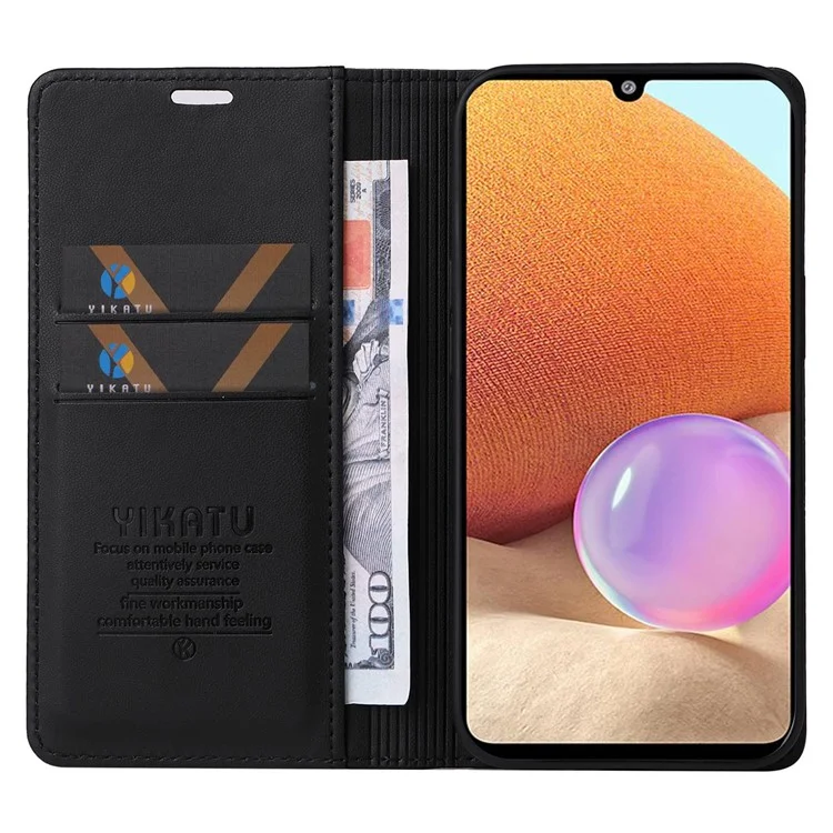Yikatu YK- 001 Per Samsung Galaxy A32 4G (versione Ue), Protezione PU Full Protection PU Phellet Cagliamento Chiusa Magnetic - Nero