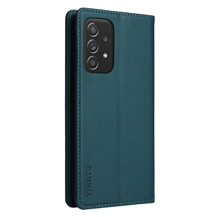 YIKATU YK- 001 для Samsung Galaxy A53 5G Magnetic Auto Closing PU Leather TPU Shockproof Phone Case with Wallet Stand - Green