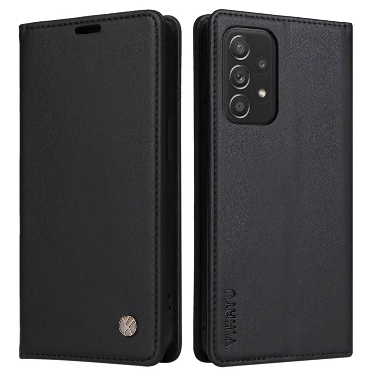 Yikatu Yk- 001 Pour Samsung Galaxy A32 5G / M32 5G PU en Cuir Portefeuille Support de Support Automatique Couverture de Téléphone Anti-dépôt Magnétique - le Noir