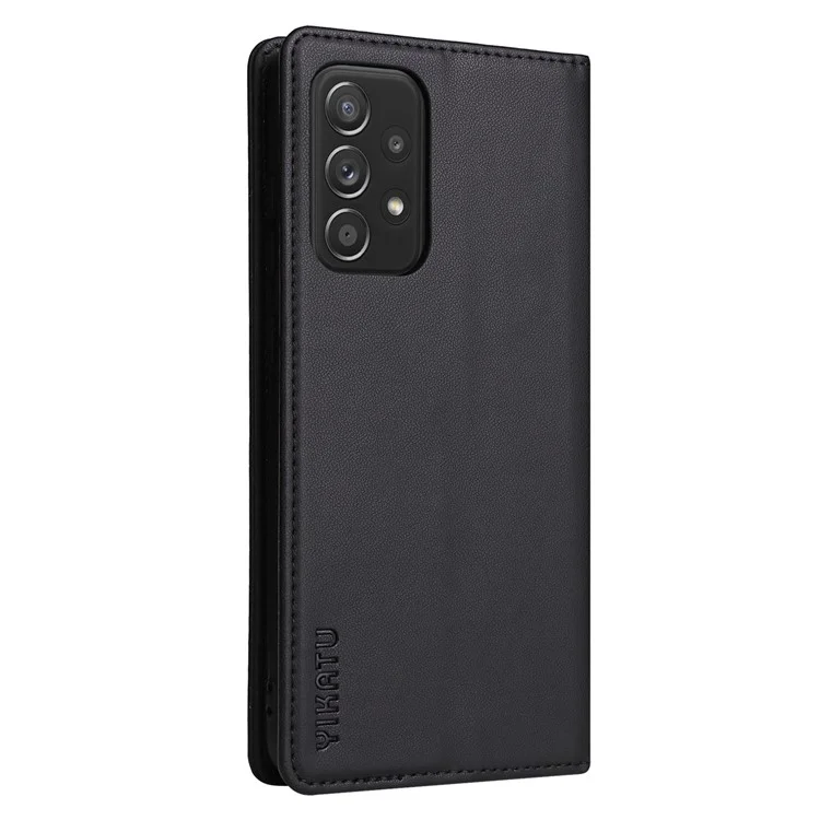 Yikatu Yk- 001 Pour Samsung Galaxy A32 5G / M32 5G PU en Cuir Portefeuille Support de Support Automatique Couverture de Téléphone Anti-dépôt Magnétique - le Noir