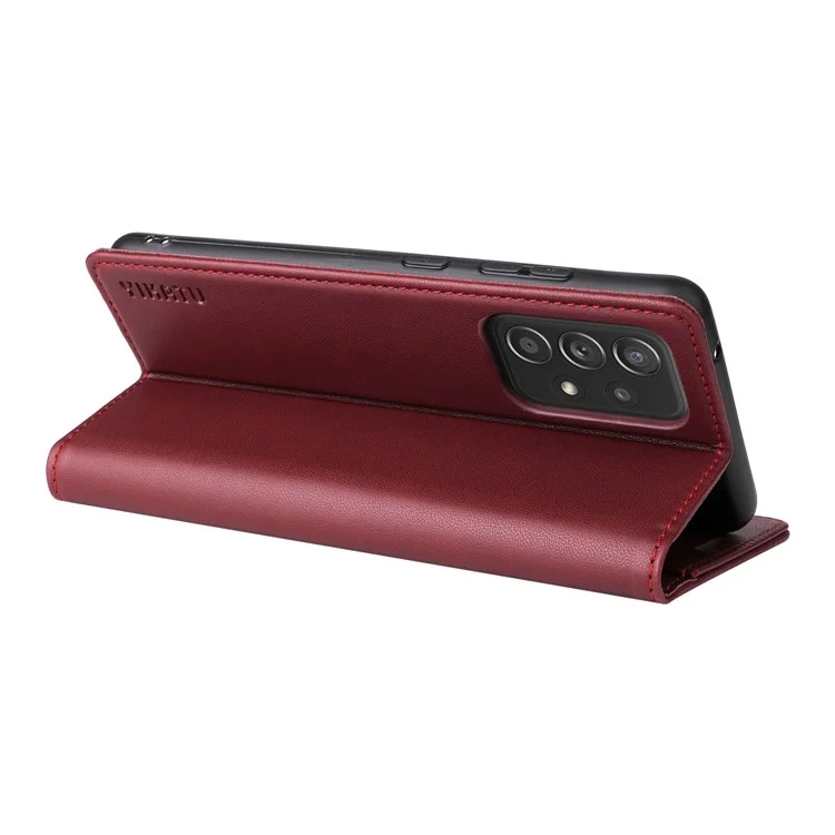 Yikatu YK- 001 Per Samsung Galaxy A32 5G / M32 5G PU Paformato Pullotto Cusso Chiusa Auto Magnetica Coperchio Del Telefono - Vino Rosso