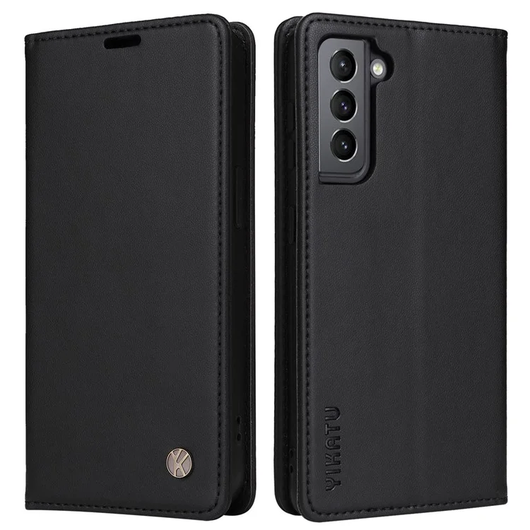 Yikatu YK- 001 Para Samsung Galaxy S22 5G Tampa de Phone Magnetic Auto-fechamento pu - Preto