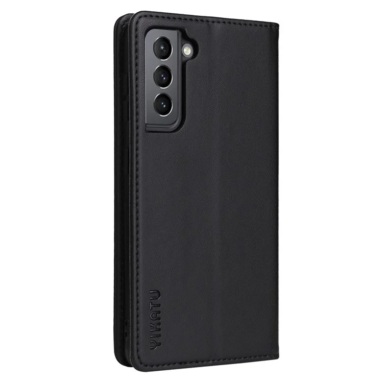 Yikatu YK- 001 Para Samsung Galaxy S22 5G Tampa de Phone Magnetic Auto-fechamento pu - Preto