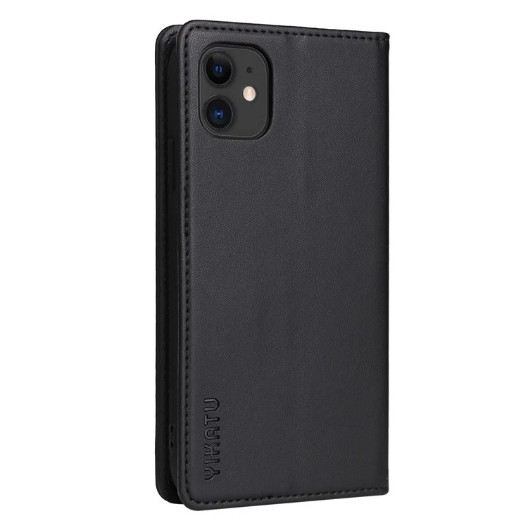 Yikatu Yk- 001 Stand Wallet Hülle Für Iphone 11 6,1 Zoll, Magnetisches Auto-schließ-pu-leder-tpu-drop-proof-folio-flip-gehäuse - Schwarz