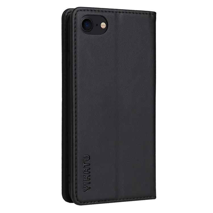 YIKATU YK- 001 für iPhone 6 / 7 / 8 4,7 Zoll / SE (2020) / (2022) Magnetische automatische Schließung Leder Geldbörse Stand Kratzer beständige Telefonabdeckung - Schwarz