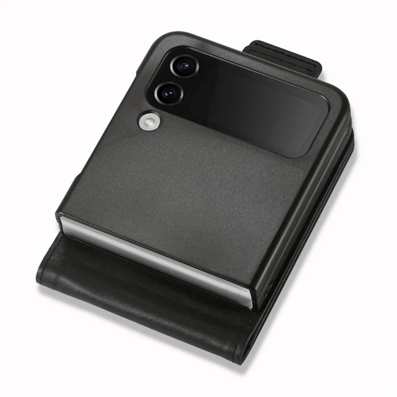 LC.IMEEKE para Samsung Galaxy Z Flip4 5G Capa de Telefone à Prova de Queda RFID Blocking Phone Cover PU Leather + PC Phone Shell com Slot para Cartão - Preto