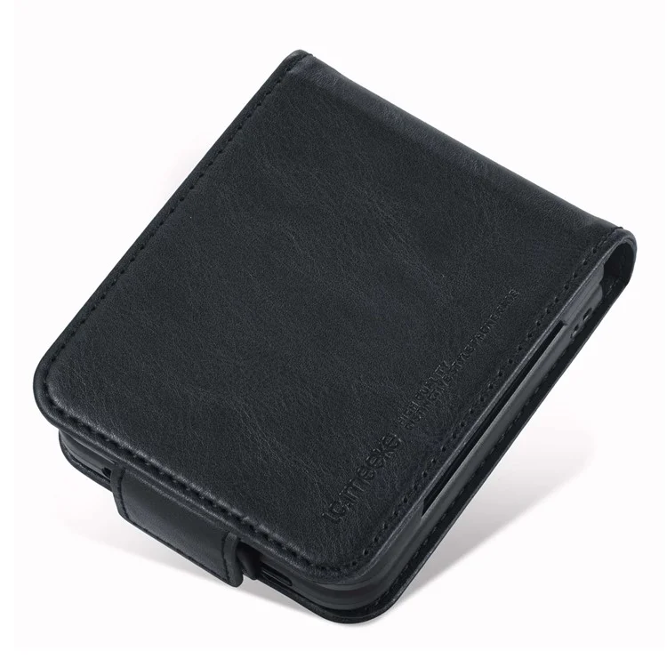 Lc. Imeeke Para Samsung Galaxy Z Flip3 5G PU Leather + PC Case de Teléfonos Bloqueo Rfid Bottador de Tarjeta de Cobertura Del Teléfono Celular Protector - Negro