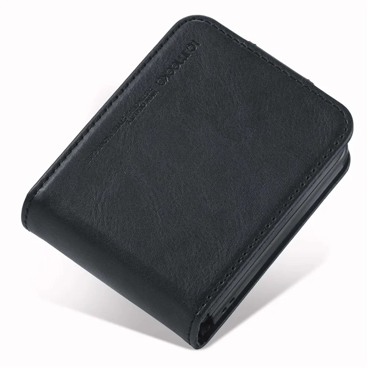 Lc. Imeeke Para Samsung Galaxy Z Flip3 5G PU Leather + PC Case de Teléfonos Bloqueo Rfid Bottador de Tarjeta de Cobertura Del Teléfono Celular Protector - Negro