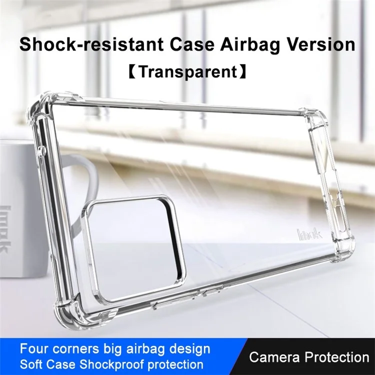 IMAK pour Motorola Moto X30 Pro 5G / Edge 30 Ultra 5G Coque de protection en TPU transparente anti-chute - Protection à coussin d'air aux coins du téléphone - Transparent