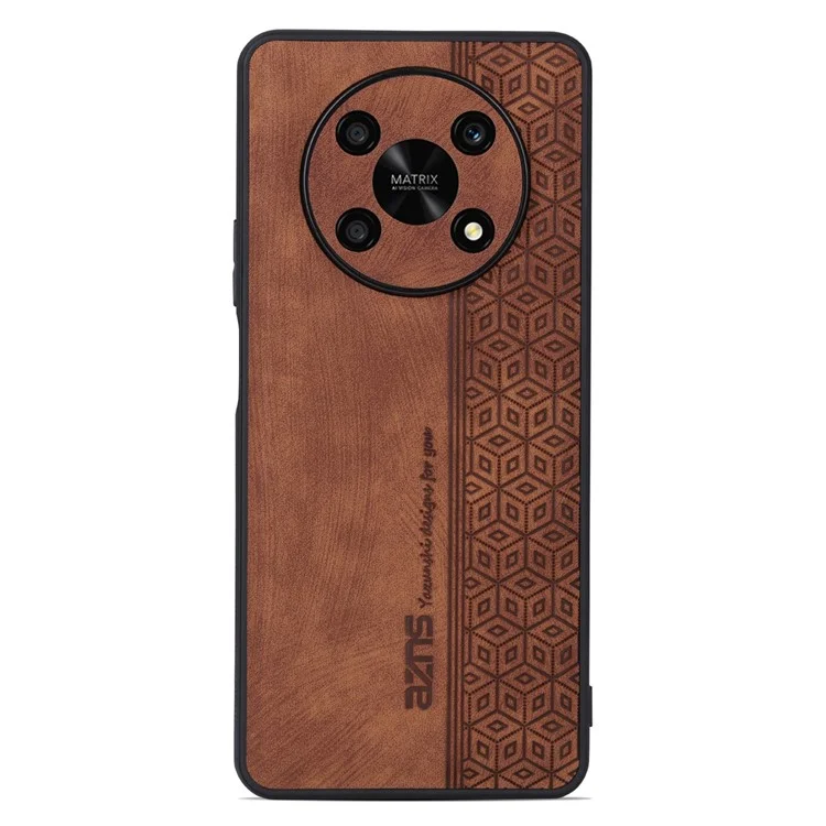 Azns For Honor X9 5g / X30 5G / Magic4 Lite 5G Защитный Корпус Против Обстановки PU Кожаная Покрытие TPU Phone Cople - Коричневый