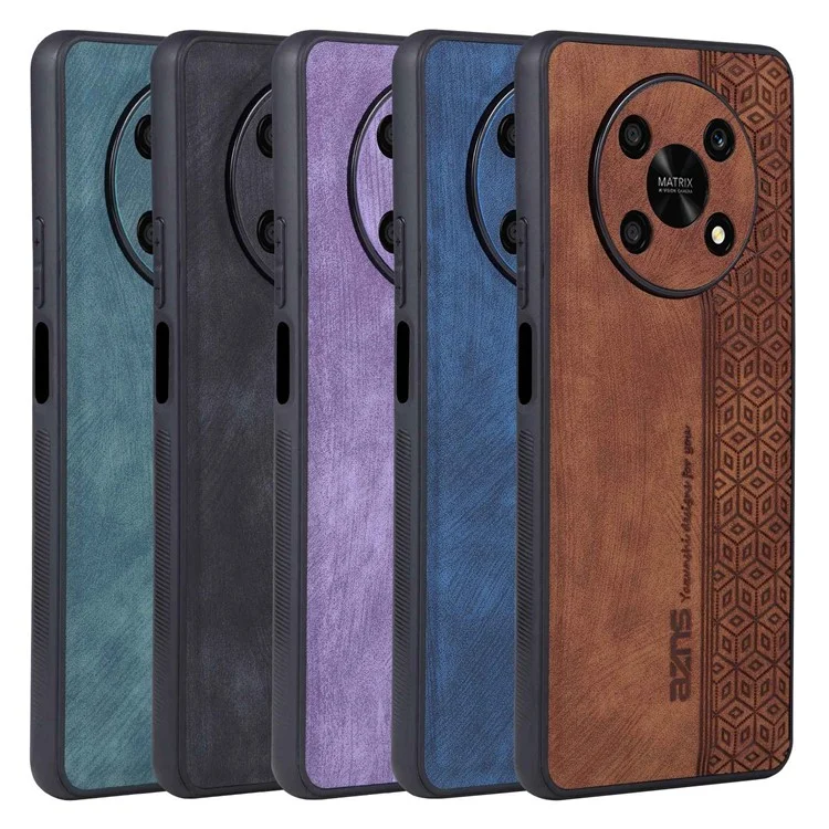 Azns For Honor X9 5g / X30 5G / Magic4 Lite 5G Защитный Корпус Против Обстановки PU Кожаная Покрытие TPU Phone Cople - Коричневый