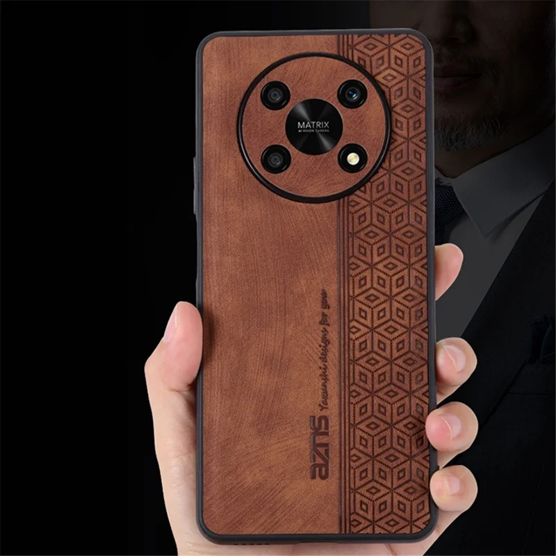 AZNS For Honor X9 5G / X30 5G / Magic4 Lite 5G Protective Case Anti-fall PU Leather Coated TPU Phone Cover - Blue