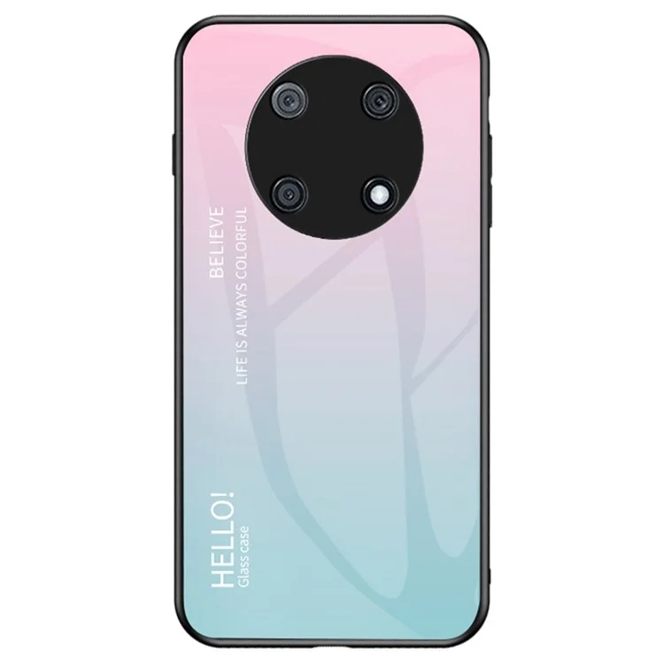 Para Huawei Disfruta 50 Pro 4G / Nova Y90 4G Case Delgado Gradiente Color Anti-Drop Telep Vsor Templado + PC + TPU Caso de Protección - Rosado / Azul