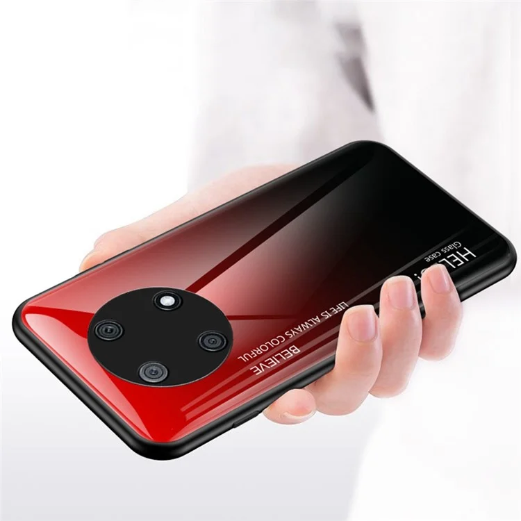 For Huawei Enjoy 50 Pro 4G / nova Y90 4G Slim Case Gradient Color Anti-Drop Phone Cover Tempered Glass + PC + TPU Protective Case - Pink  /  Purple