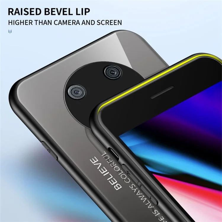 For Huawei Enjoy 50 Pro 4G / nova Y90 4G Slim Case Gradient Color Anti-Drop Phone Cover Tempered Glass + PC + TPU Protective Case - Pink  /  Purple