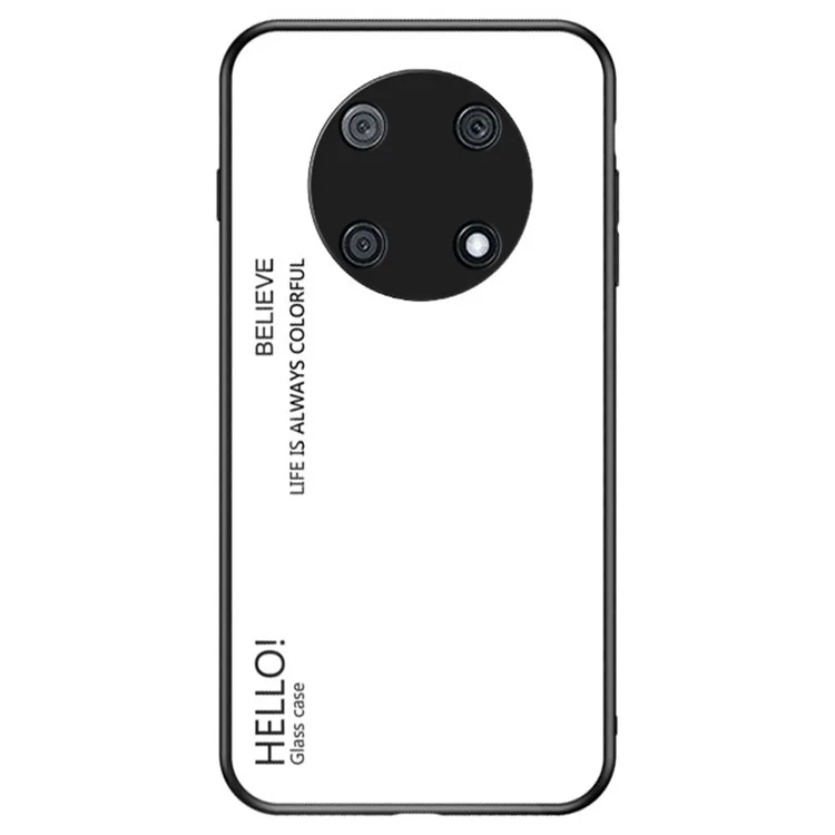 For Huawei Enjoy 50 Pro 4G / nova Y90 4G Slim Case Gradient Color Anti-Drop Phone Cover Tempered Glass + PC + TPU Protective Case - White