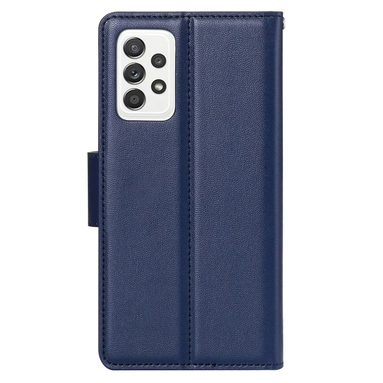 Série Mill HANMAN pour Samsung Galaxy A13 4G Étui portefeuille en cuir PU avec rabat Coque intérieure antichoc en TPU Support magnétique - Saphir