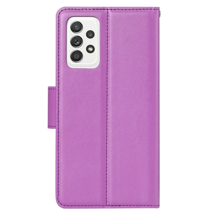 Серия Hanman Mill Для Samsung Galaxy A52 4G / 5G / A52s 5G -кошелек Case Coem Leather Stand Magnetic Cover Cover Cover - Пурпурный