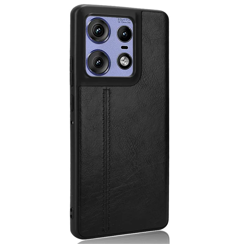 Til Motorola Edge 50 Pro 5G Case Kuemønster Læder+TPU+PC Telefonbeskytning - Sort