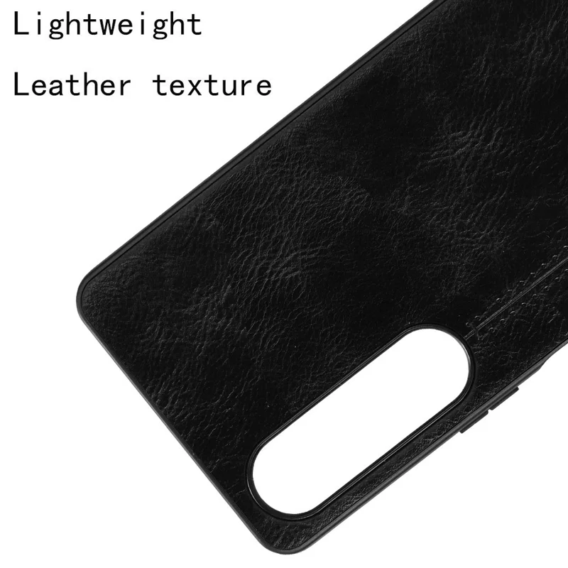 Per Sony Xperia 1 VI Case Slim Leather+TPU+PC Stitching Line Phone Cover - Nero