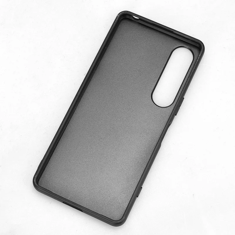 Per Sony Xperia 1 VI Case Slim Leather+TPU+PC Stitching Line Phone Cover - Nero