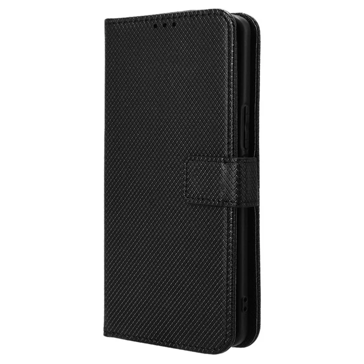 For Honor 200 Pro 5G Case Flip Wallet Diamond Texture PU Leather Phone Cover - Black