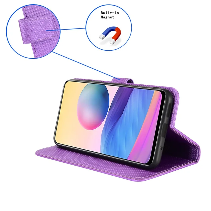 For Honor 200 Pro 5G Case Flip Wallet Diamond Texture PU Leather Phone Cover - Purple