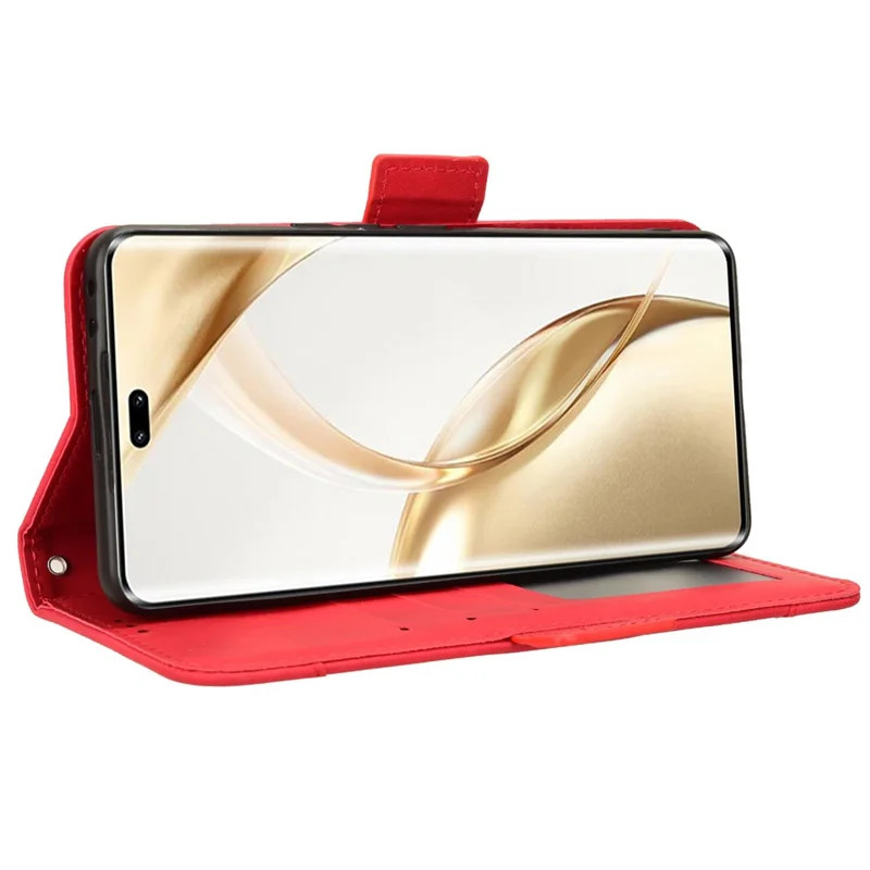 For Honor 200 Pro 5G Case Multiple Card Slots Leather Phone Cover - Red