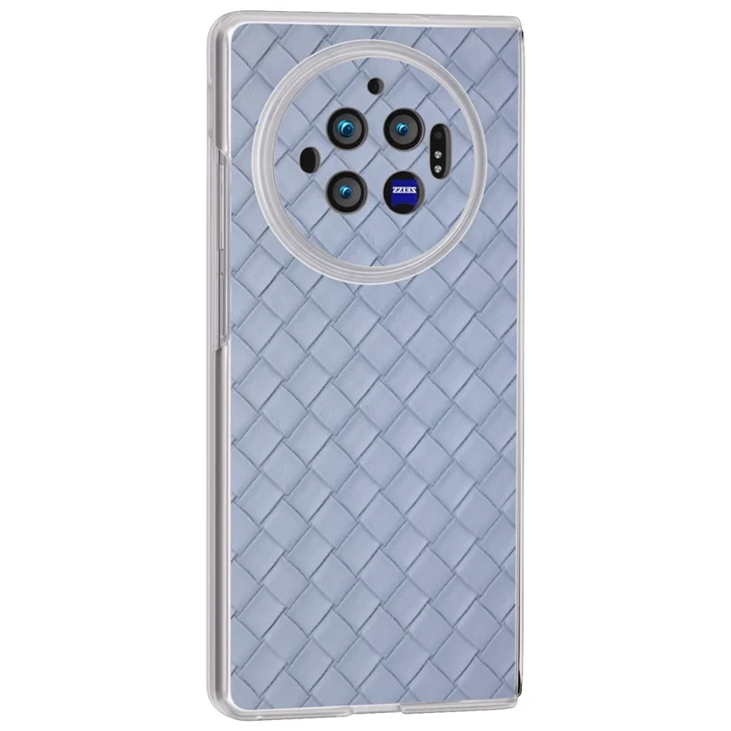 Für vivo X Fold3 Case Gewebte Textur PU-Leder-Telefonhülle mit transparentem mattem Rahmen - Baby Blue
