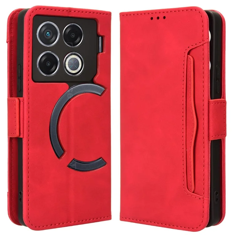 For Infinix GT 20 Pro 5G / X6871 Case Multiple Card Slots Leather Wallet Phone Cover - Red