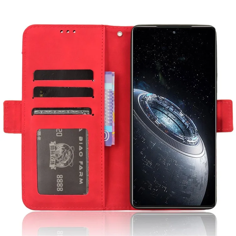 For Infinix GT 20 Pro 5G / X6871 Case Multiple Card Slots Leather Wallet Phone Cover - Red