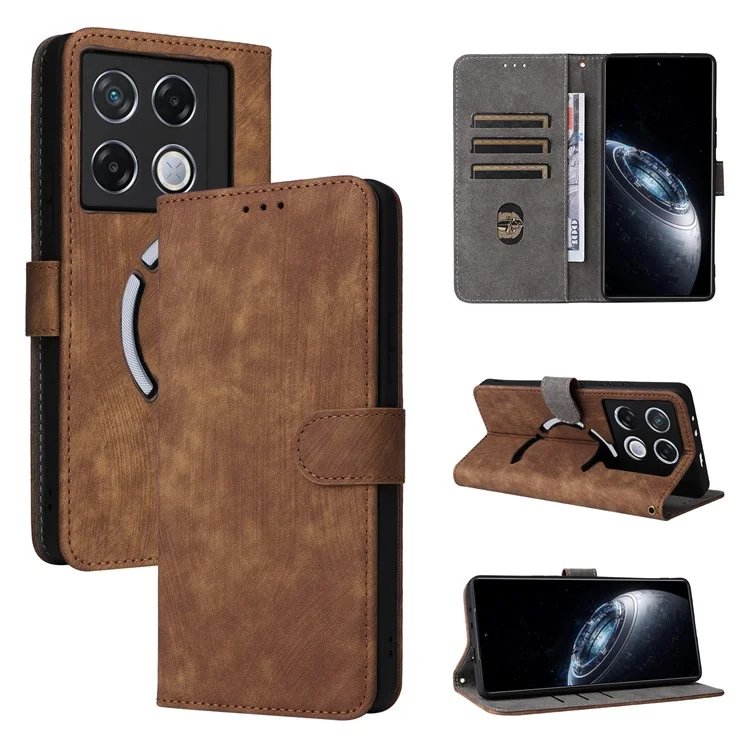 Para Infinix GT 20 Pro 5G X6871 Funda Cuero PU Bloqueo RFID Funda de teléfono con Correa - Marrón