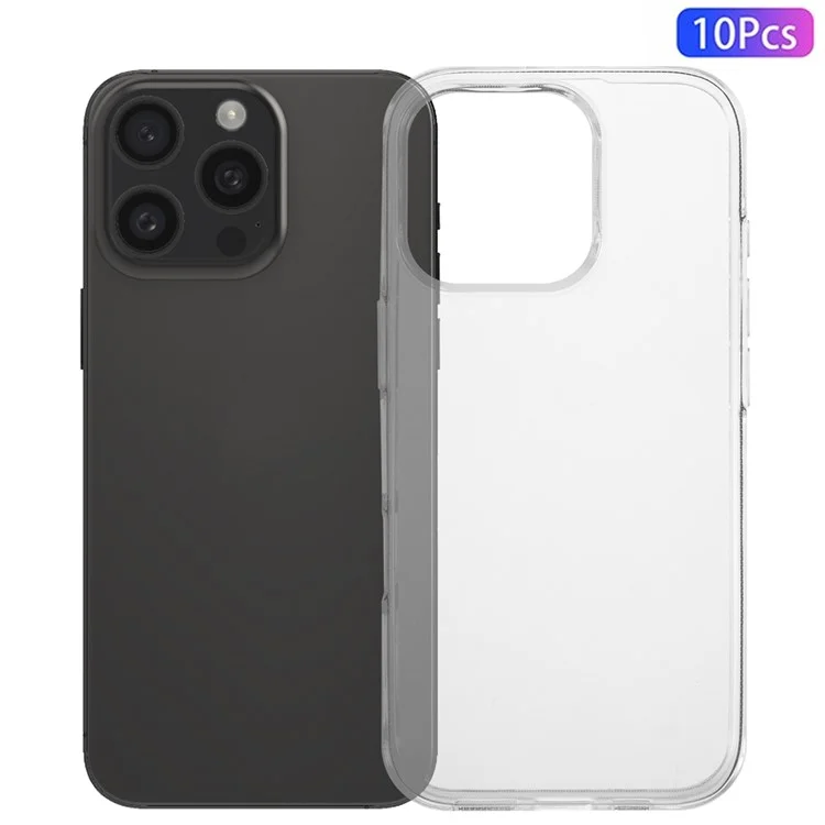 10 piezas / Juego para iPhone 16 Pro Case Clear TPU Marca de agua libre Cubierta protectora de teléfono