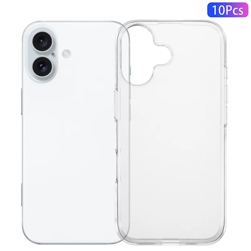 10 stk./sæt til iPhone 16 Case Clear TPU uden vandmærker, stødfast telefonbeskyttelse