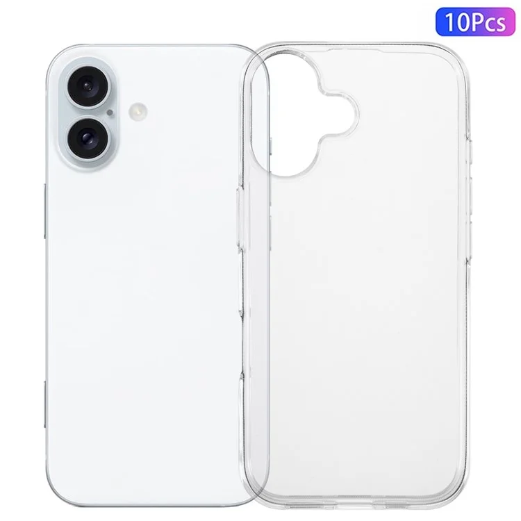 10 piezas / Juego para iPhone 16 Plus Funda Transparente TPU libre de marcas de agua y resistente a golpes Cubierta del teléfono